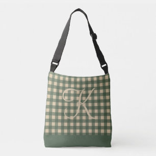 Sac Ajustable Monogramme Vert Tan Buffalo Plaid Russe Pays