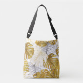 Sac Ajustable Monstera Feuilles : Blanc doré (Devant)
