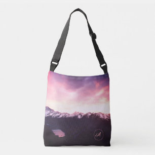 Sac Ajustable Montagnes pourpres rose de *~* et photo de ciel de