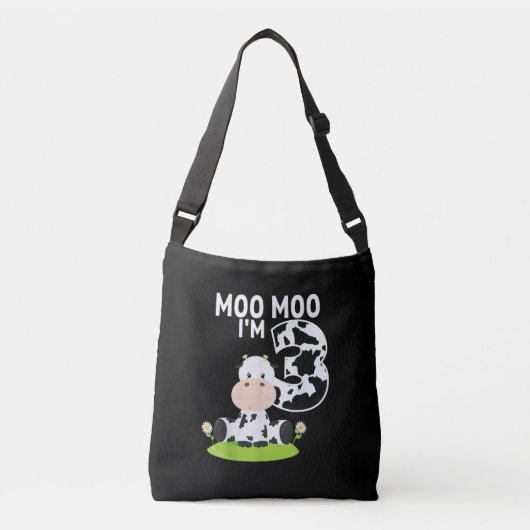 Sac Ajustable Moo Moo Je suis trois 3e anniversaire Funny mignon (Devant)