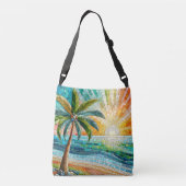 Sac Ajustable Mosaic Tropical Beach Coucher de soleil Palm Tree (Dos)