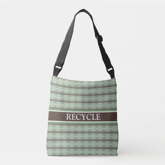 Sac Ajustable Motif abstrait marron moderne sur fond vert olive (Devant)