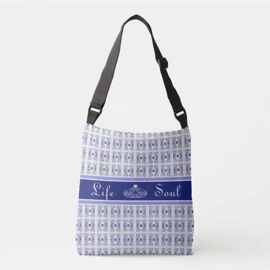 Sac Ajustable Motif Abstrait & Tiara en bleu et blanc (Devant)