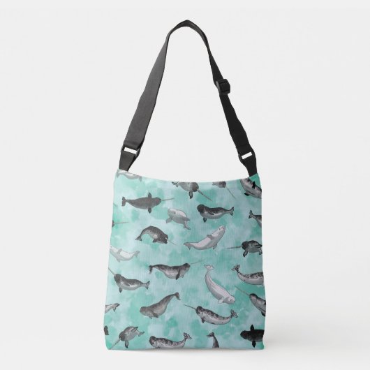 Sac Ajustable Motif arctique de Narwhals et de belugas (Devant)