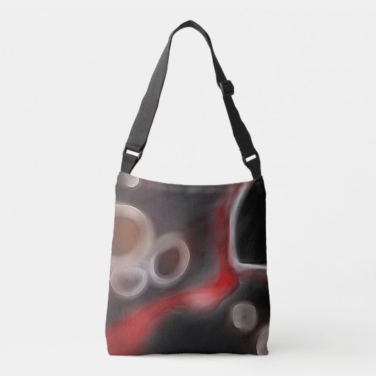 Sac Ajustable Motif artériel : Noir, Blanc et Rouge Abstrait (Devant)