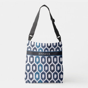 Sac Ajustable Motif bleu Abstrait géométrique Nom personnalisé