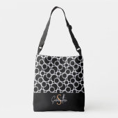 Sac Ajustable Motif Cercle noir et blanc avec Monogramme (Dos)