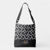 Sac Ajustable Motif Cercle noir et blanc avec Monogramme (Devant)