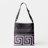 Sac Ajustable Motif clé grecque rose sur les femmes noires (Dos)