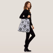 Sac Ajustable Motif Damassé Rococo Gris Noir Blanc (Sur le modèle)