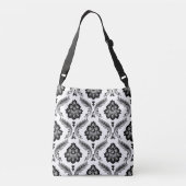 Sac Ajustable Motif Damassé Rococo Gris Noir Blanc (Dos)