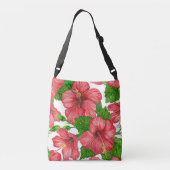 Sac Ajustable Motif d'aquarelle d'hibiscus rouge (Dos)