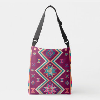 Sac Ajustable Motif d'art populaire géométrique sud-ouest Plum B