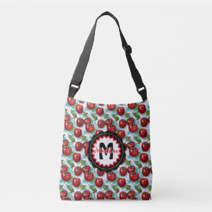Sac Ajustable Motif de cerisier bleu À damiers plaid personnalis