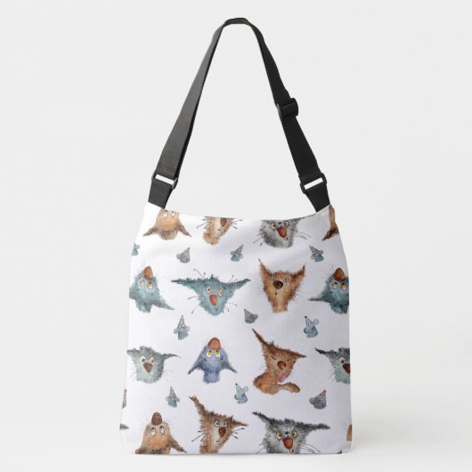Sac Ajustable Motif de chat aquarelle (Devant)