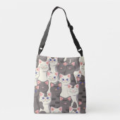Sac Ajustable Motif de chats blancs et gris (Dos)