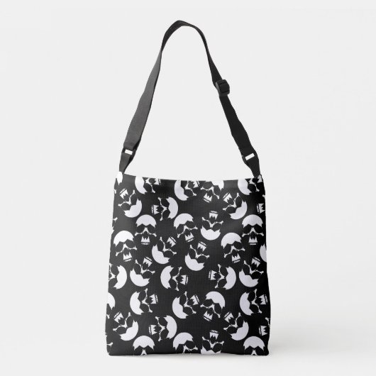 Sac Ajustable Motif de crâne esthétique noir et blanc foncé (Dos)