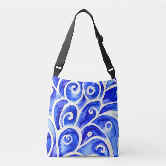 Sac Ajustable Motif de design Abstrait bleu et blanc (Devant)