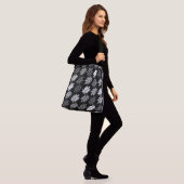 Sac Ajustable Motif de feuille aînée noir blanc gris (Sur le modèle)