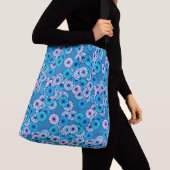 Sac Ajustable Motif de fleurs Art déco - tons bleus (De près)