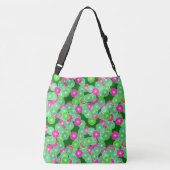 Sac Ajustable Motif de fleurs Art Déco - tons verts, fuchsia (Dos)