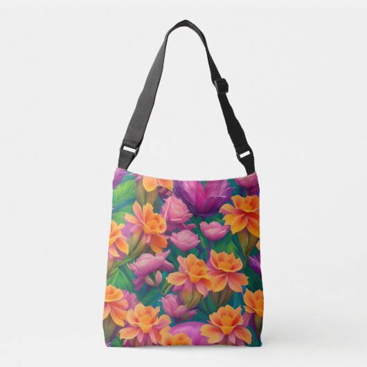 Sac Ajustable Motif de fleurs tropicales hawaïennes (Devant)
