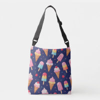 Motif de glace, popsicles et cerises