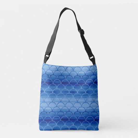 Sac Ajustable Motif de l'échelle d'aquarelle bleue sur toute imp (Dos)