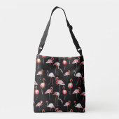 Sac Ajustable Motif de noir de flamant d'aquarelle tropical (Dos)