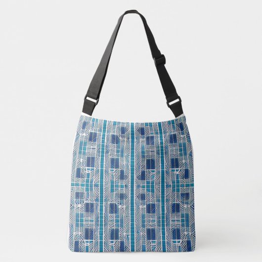 Sac Ajustable Motif de panier à armure bleue (Devant)