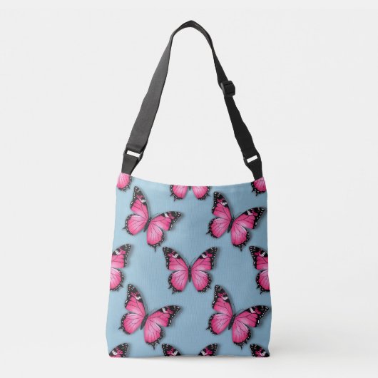 Sac Ajustable Motif de papillons rose vibreux (Devant)