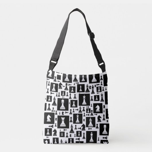 Sac Ajustable Motif de pièces d'échecs - noir et blanc (Devant)