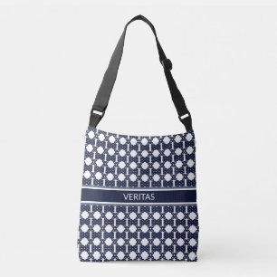 Sac Ajustable Motif de style méditerranéen en bleu marine et bla
