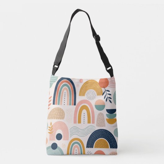 Sac Ajustable Motif de surface abstrait en arc de prisme pastel (Dos)