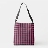 Sac Ajustable Motif diamant à carreaux rose noir (Dos)