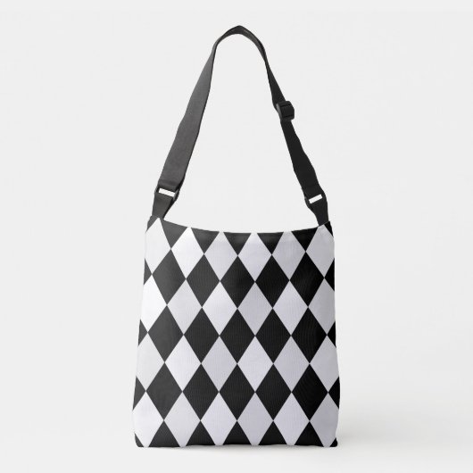 Sac Ajustable Motif diamant arlequin noir et blanc (Devant)