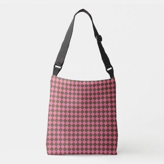 Sac Ajustable Motif diamant de Checker Brown rose (Devant)