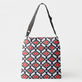 Sac Ajustable Motif d'Ikat - rouge foncé, noir et blanc (Dos)