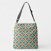 Sac Ajustable Motif d'Ikat - turquoise, Taupe et beige (Dos)
