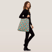 Sac Ajustable Motif d'Ikat - turquoise, Taupe et beige (Sur le modèle)