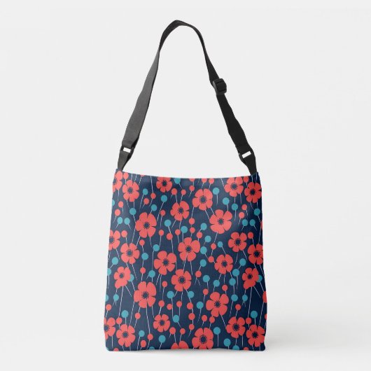 Sac Ajustable Motif d'impression floral bleu marine (Dos)