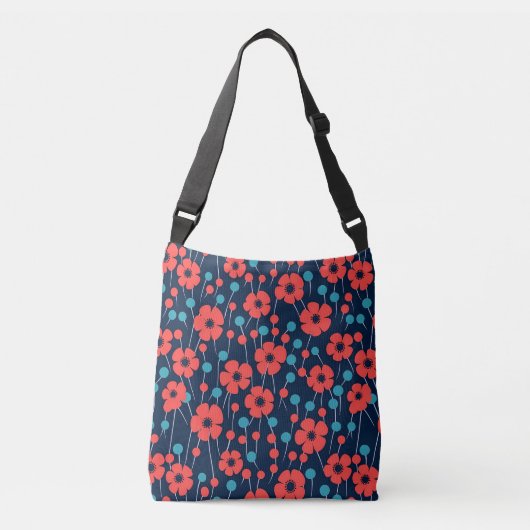 Sac Ajustable Motif d'impression floral bleu marine (Devant)