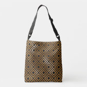 Sac Ajustable Motif double Carré en bronze métallique et noir (Dos)