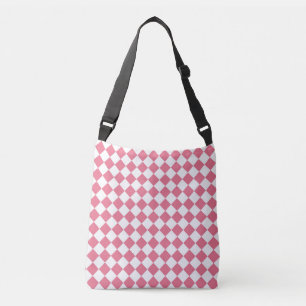 Sac Ajustable Motif du vérificateur de diamants rose blanc