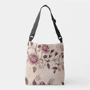 Sac Ajustable Motif élégant de rose marron