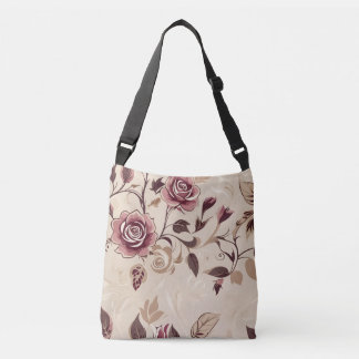 Sac Ajustable Motif élégant de rose marron