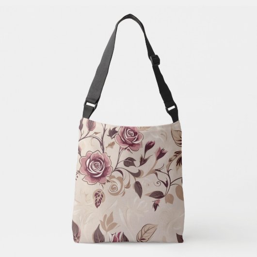 Sac Ajustable Motif élégant de rose marron (Devant)