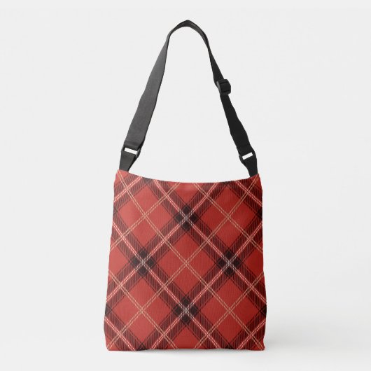 Sac Ajustable Motif en diamant rouge Tartan (Devant)