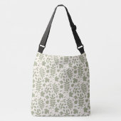 Sac Ajustable Motif Feuille déchiré vert sur crème (Devant)