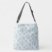 Sac Ajustable Motif Feuille perdu Turquoise sur blanc (Dos)